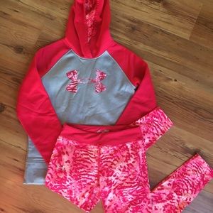 Girls Under Armour hoodie and leggings set